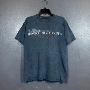E.M.I M men’s blue Mazda Raceway Home Of The Corkscrew car vintage t-shirt